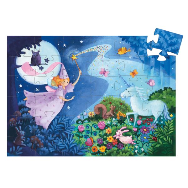 3070900072251-puzzle-silhouette-36-pcs---la-fee-et-la-licorne